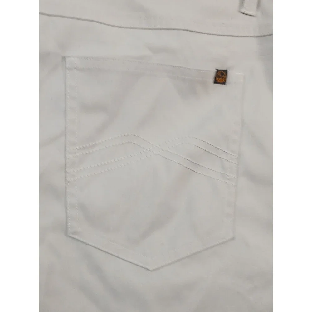 Travelsmith Mens Golf Travel Shorts Size 34 Stone Beige Sorona Stretch Zip...
